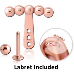 ROSE GOLD PVD COATED SURGICAL STEEL GRADE 316L HELIX WRAP AND MICRO LABRET