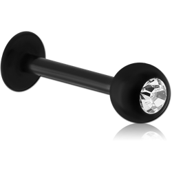 STERILE BLACK PVD COATED SURGICAL STEEL GRADE 316L JEWELED MICRO LABRET