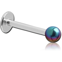 STERILE SURGICAL STEEL GRADE 316L LABRET WITH ANODISED BALL