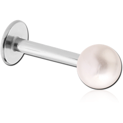 STERILE SURGICAL STEEL GRADE 316L MICRO LABRET WITH SYNTHETIC PEARL