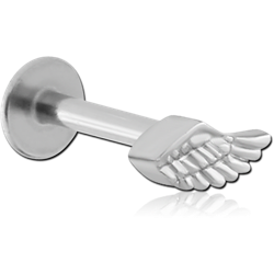 STERILE SURGICAL STEEL GRADE 316L MICRO LABRET WITH ATTACHMENT - WING
