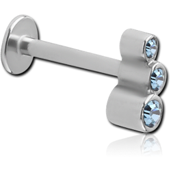 STERILE SURGICAL STEEL GRADE 316L MICRO LABRET WITH JEWELED ATTACHMENT