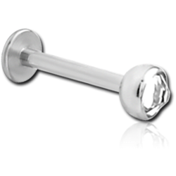 STERILE SURGICAL STEEL GRADE 316L JEWELED THREADLESS LABRET