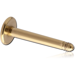 ZIRCON GOLD PVD COATED TITANIUM ALLOY LABRET PIN