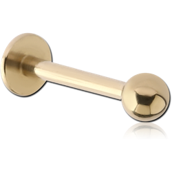 ZIRCON GOLD PVD COATED SURGICAL STEEL GRADE 316L LABRET