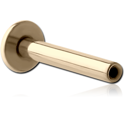 STERILE 14 KARAT GOLD YELLOW THREADLESS LABRET PIN