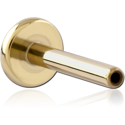 ZIRCON GOLD PVD COATED TITANIUM ALLOY THREADLESS LABRET PIN