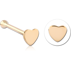 14 KARAT GOLD YELLOW NOSE BONE - HEART