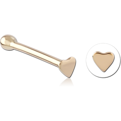 14 KARAT GOLD YELLOW NOSE BONE - HEART