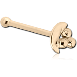 14 KARAT GOLD YELLOW NOSE BONE - TRIPLE