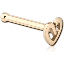 14 KARAT GOLD YELLOW NOSE BONE - HEART