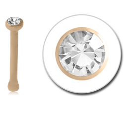 24 KARAT GOLD YELLOW BEZEL SET JEWELED NOSE BONE
