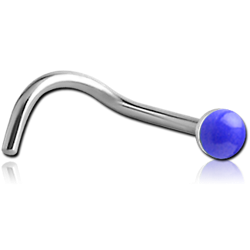 SURGICAL STEEL GRADE 316L ENAMEL CURVED NOSE STUD