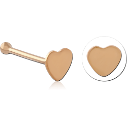 STERLING 925 SILVER GOLD PLATED 18K HEART NOSE BONE