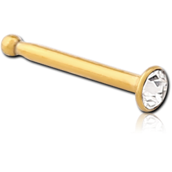 GOLD PVD COATED SURGICAL STEEL GRADE 316L JEWELED NOSE BONE