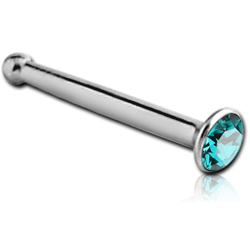 SURGICAL STEEL GRADE 316L PREMIUM CRYSTAL JEWELED NOSE BONE WITH STONE BONDING