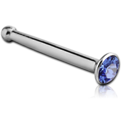 SURGICAL STEEL GRADE 316L VALUE CRYSTAL JEWELED NOSE BONE WITH STONE BONDING