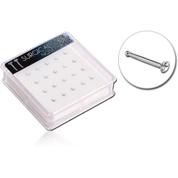 BOX OF 20 SURGICAL STEEL GRADE 316L JEWELED NOSE BONES