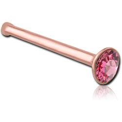 ROSE GOLD PVD COATED SURGICAL STEEL GRADE 316L JEWELED NOSE BONE
