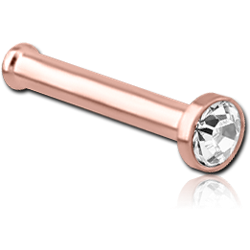 ROSE GOLD PVD COATED SURGICAL STEEL GRADE 316L PREMIUM CRYSTAL JEWELED NOSE BONE