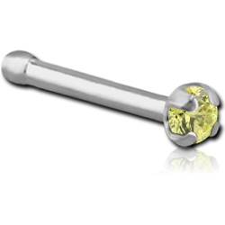 SURGICAL STEEL GRADE 316L PRONG SET 1.5MM JEWELED NOSE BONE