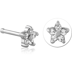 SURGICAL STEEL GRADE 316L BONE JEWELED NOSE STUD