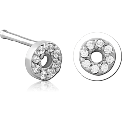 SURGICAL STEEL GRADE 316L BONE JEWELED NOSE STUD