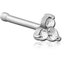 SURGICAL STEEL GRADE 316L JEWELED TRINITY NOSE BONE