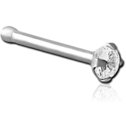 SURGICAL STEEL GRADE 316L NOSE BONE PRONG SET DIAMOND 1.35MM