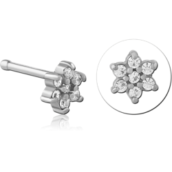 SURGICAL STEEL GRADE 316L BONE JEWELED NOSE STUD