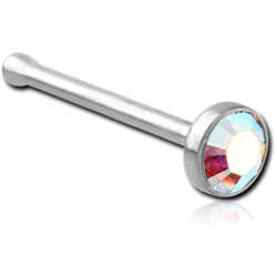 TITANIUM ALLOY VALUE CRYSTAL JEWELED NOSE BONE WITH SET STONE