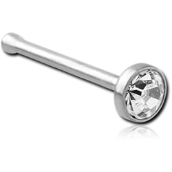 TITANIUM ALLOY JEWELED NOSE BONE WITH SET STONE