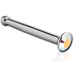 STERILE SURGICAL STEEL GRADE 316L PREMIUM CRYSTAL JEWELED NOSE BONE WITH STONE BONDING
