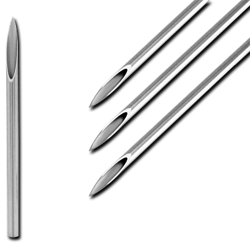 STAINLESS STEEL GRADE 304 PREMIUM STERILIZED TRI-BEVEL 2 INCH NEEDLE