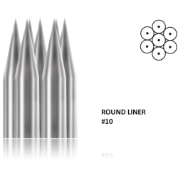 TATTOO NEEDLE ROUND LINER STERILE NUMBER 10