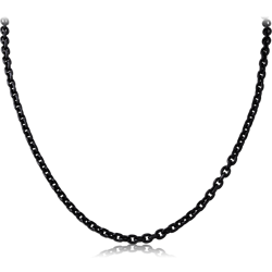 BLACK PVD COATED SURGICAL STEEL GRADE 316L CURB CHAIN NECKLACE