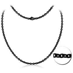 BLACK PVD COATED SURGICAL STEEL GRADE 316L CABLE CHAIN NECKLACE