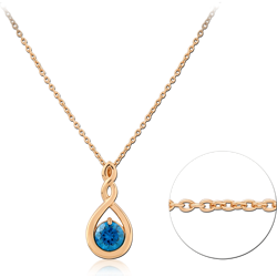 STERLING 925 SILVER GOLD 18K PLATED JEWELED NECKLACE WITH PENDANT