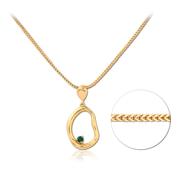 STERLING 925 SILVER GOLD PLATED 18K JEWELED NECKLACE WITH PENDANT