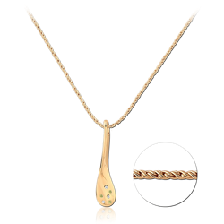 STERLING 925 SILVER GOLD PLATED 18K JEWELED NECKLACE WITH PENDANT