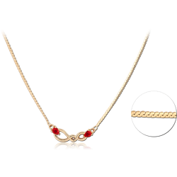 STERLING 925 SILVER GOLD PLATED 18K JEWELED NECKLACE WITH PENDANT