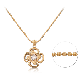 STERLING 925 SILVER GOLD PLATED 18K JEWELED NECKLACE WITH PENDANT