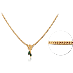 STERLING 925 SILVER GOLD PLATED 18K JEWELED NECKLACE WITH PENDANT