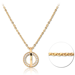 STERLING 925 SILVER GOLD PLATED 18K JEWELED NECKLACE WITH PENDANT