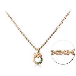 STERLING 925 SILVER GOLD PLATED 18K JEWELED NECKLACE WITH PENDANT