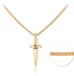 STERLING 925 SILVER GOLD PLATED 18K AND RHODIUM PLATED JEWELED NECKLACE WITH PENDANT