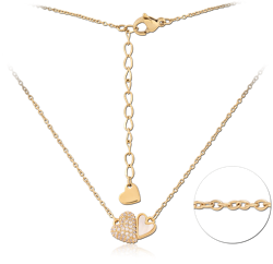 STERLING 925 SILVER GOLD PLATED 18K JEWELED NECKLACE WITH PENDANT SPECIAL NEW DESIGN