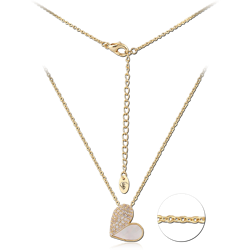 STERLING 925 SILVER GOLD PLATED 18K JEWELED NECKLACE WITH PENDANT SPECIAL NEW DESIGN