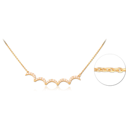 STERLING 925 SILVER GOLD PLATED 18K JEWELED NECKLACE WITH PENDANT