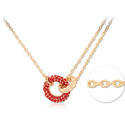 STERLING 925 SILVER GOLD PLATED 18K JEWELED NECKLACE WITH PENDANT